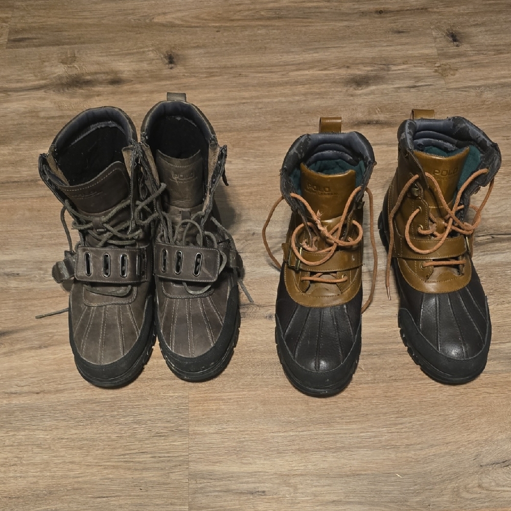 Polo by Ralph Lauren Men's Brown and Black Rain Boots